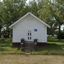 Front of the schoolhouse