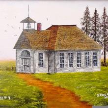 Color painting of a schoolhouse